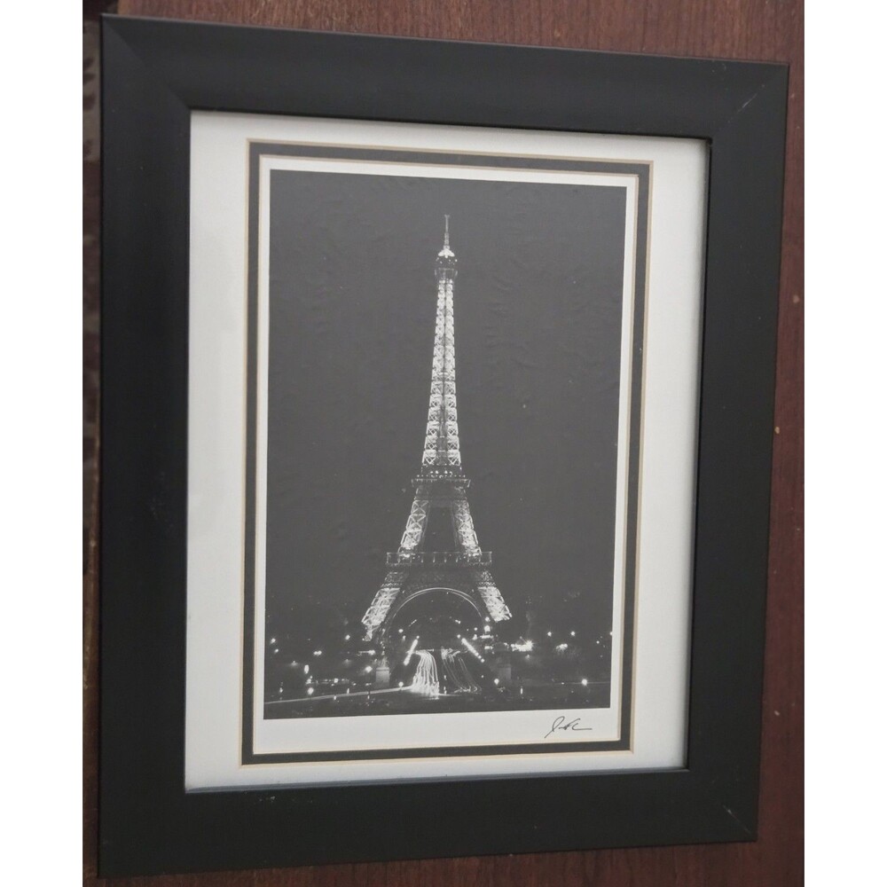 Eiffel Tower Signature Series Jesse Kalisher Gallery Glass Framed Print Black